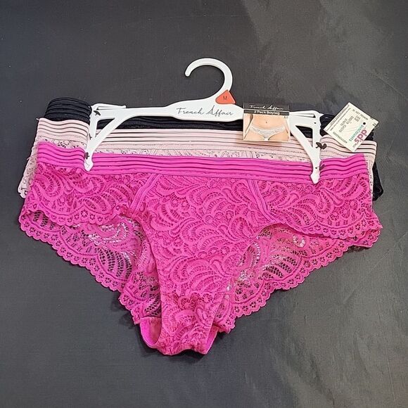 BNW FRENCH AFFAIR BOYLEG THREE PACK LACE CUTOUT EMBROIDERY PANTIE SETS - Picture 2 of 16